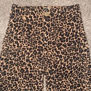 Anthropologie Maeve The Colette cropped pant animal print 29